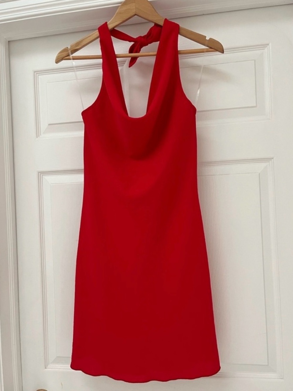 Jessica Simpson Red Cowl Neck Halter Dress